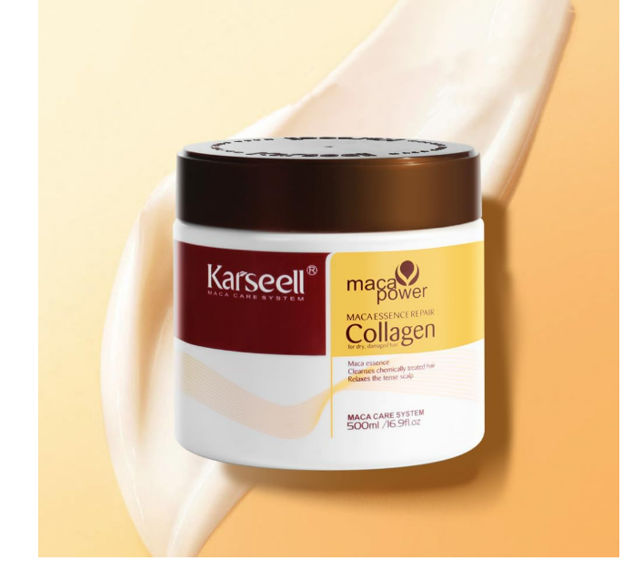 Original Karseell Collagen Hair Treatment Deep Repair Conditioning Argan Oil Collagen Hair Mask Essence for Dry Damaged Hair All Hair Types 16.90 oz 500ml