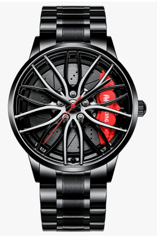 Men's Creative 3D Car Wheel Rotating Wrist Watch