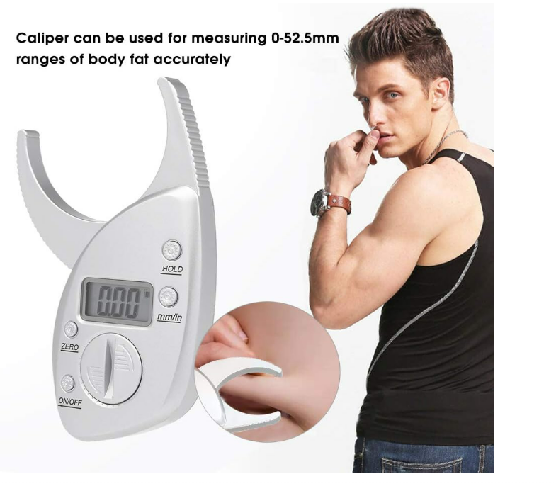 Digital Body Fat Caliper Skinfold Caliper LCD Display Analyzer Tape Measure Pack Slimming Scales Loss Weight Anti-slip Handle