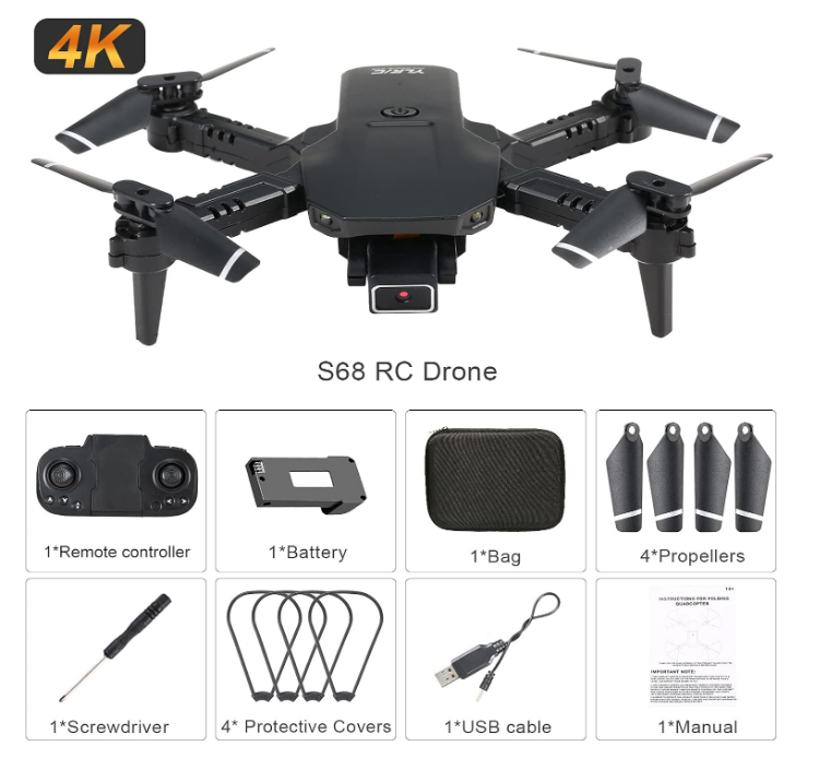 Folding Remote Control Drone 4K Dual Camera