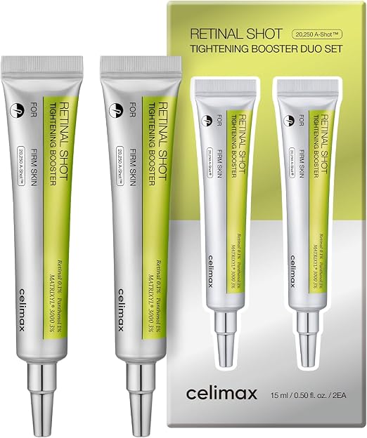 CELIMAX THE VITA-A RETINAL SHOT TIGHTENING BOOSTER 15ML 2 Pack (15ml x 2) and 1 Pack (15ml x 1).